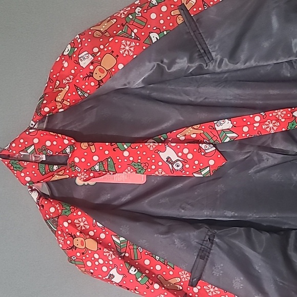 You Look Ugly Today Red Christmas Blazer Jacket W/Tie - Size Large NEW WITH TAGS - Picture 14 of 16